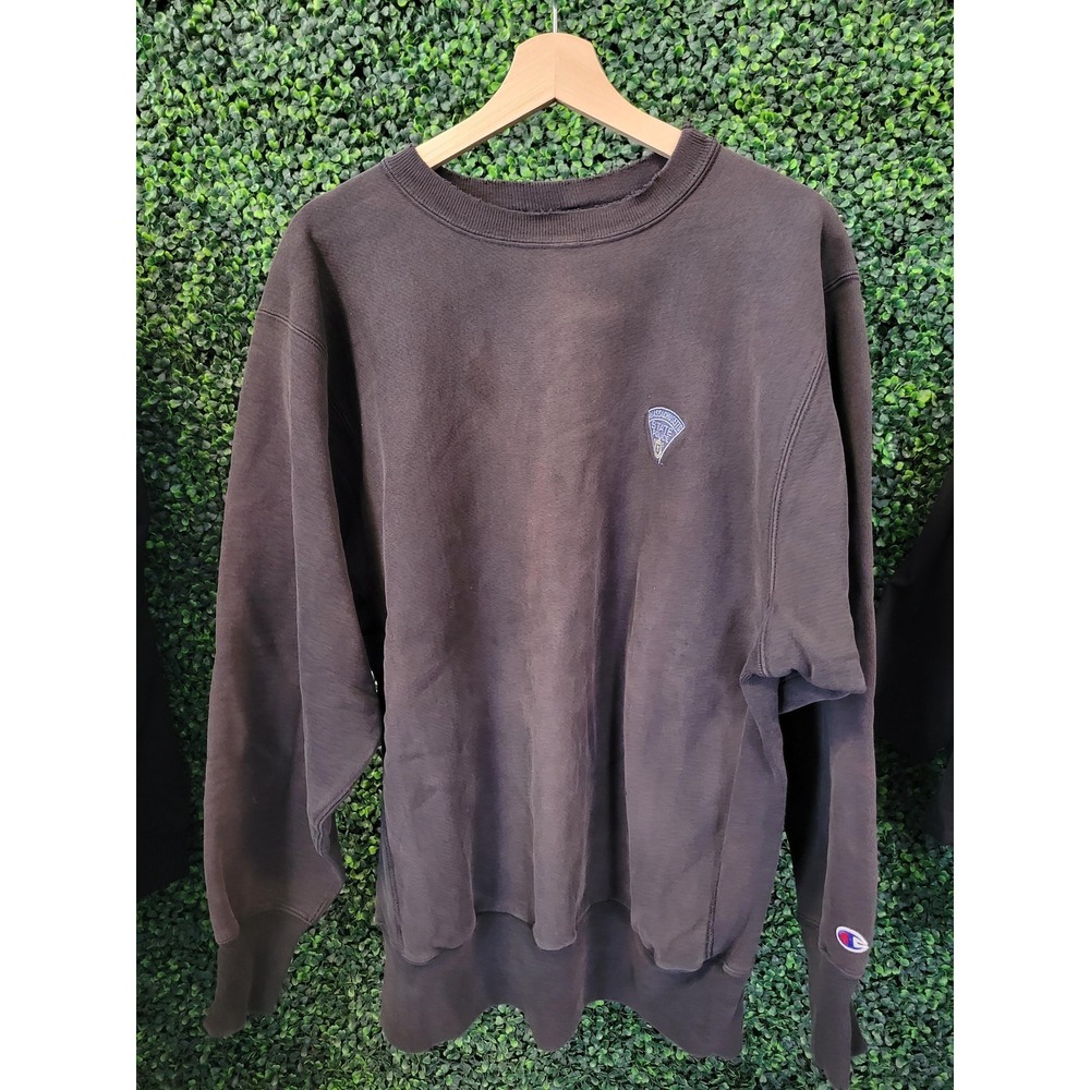 vtg 90s CHAMPION REVERSE WEAVE Sweatshirt xl black Massachusetts police vintage